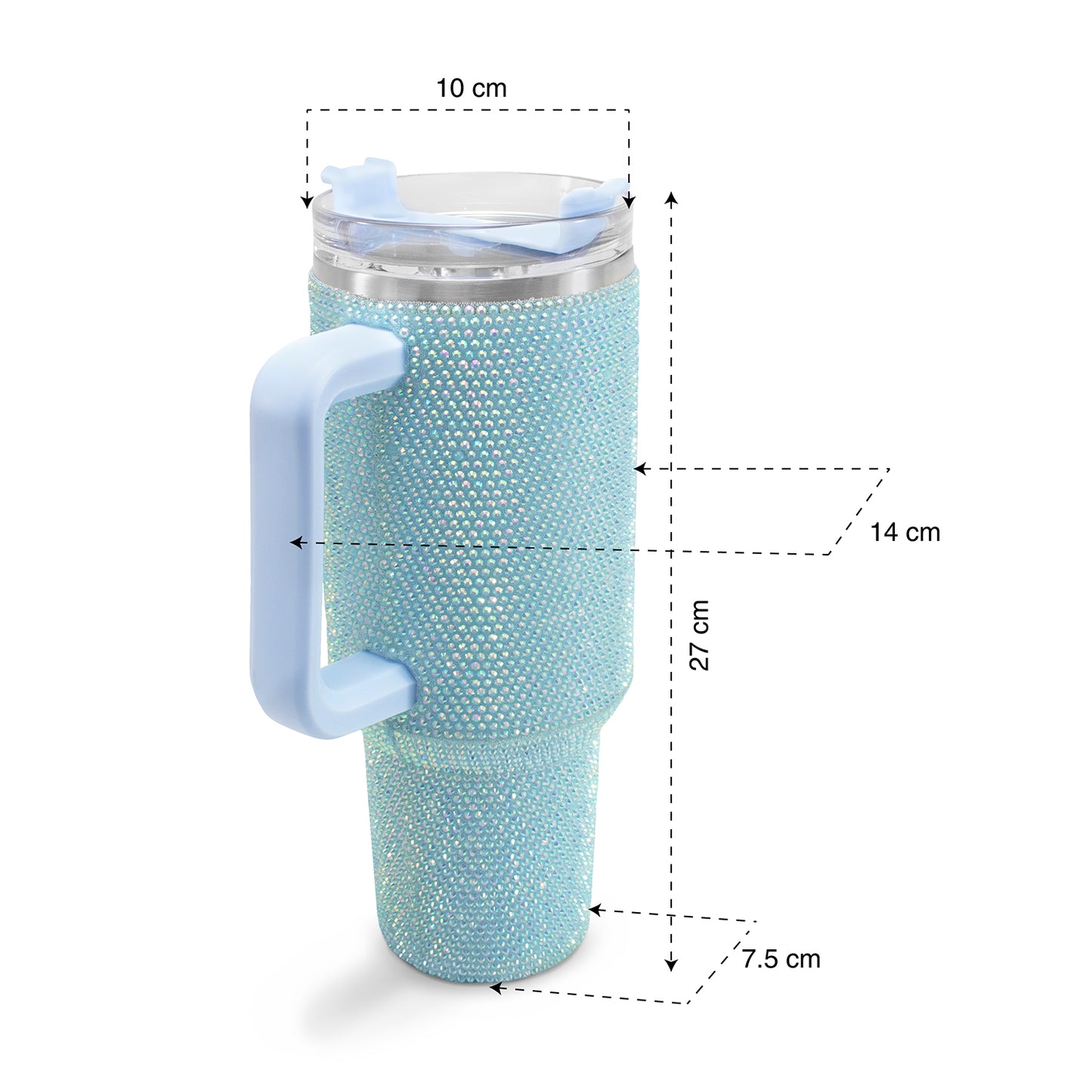 Termo de acero inoxidable con cristales azul 1 Litro