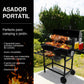Parrilla Asador de Carbón con Spiedo Eléctrico Automático y Ruedas