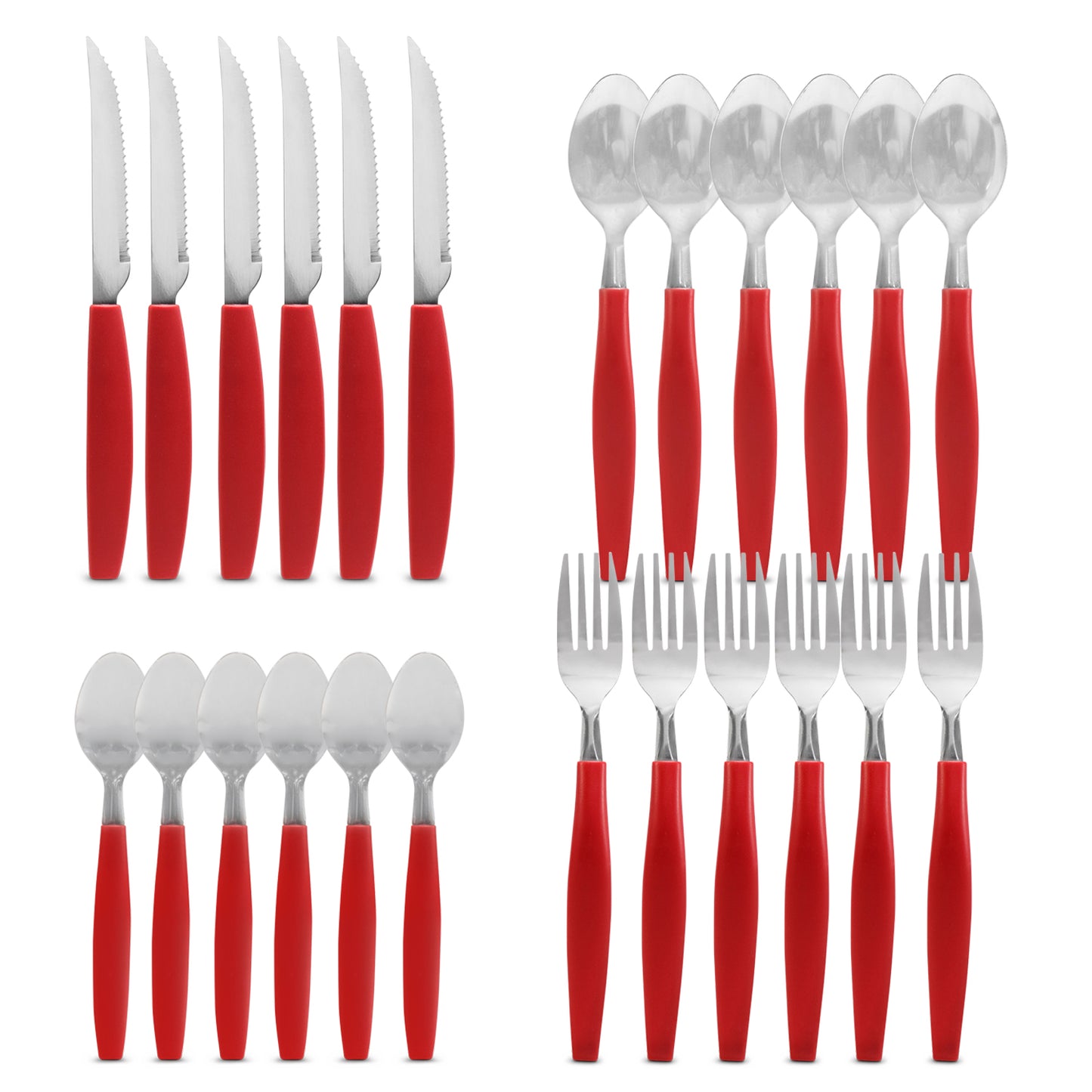 Juego de Cubiertos Con Portacubiertos Rojo