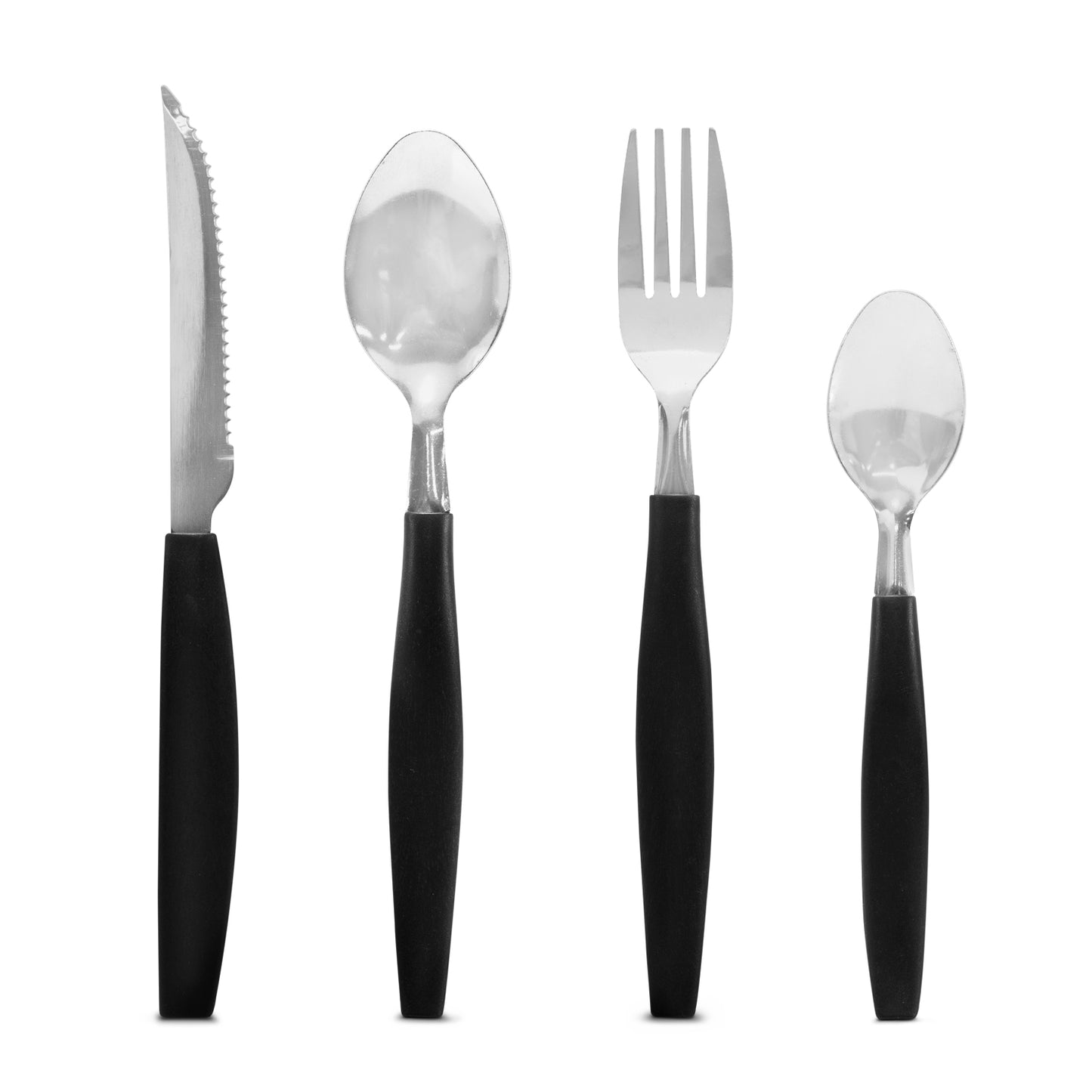 Juego de Cubiertos Con Portacubiertos Negro