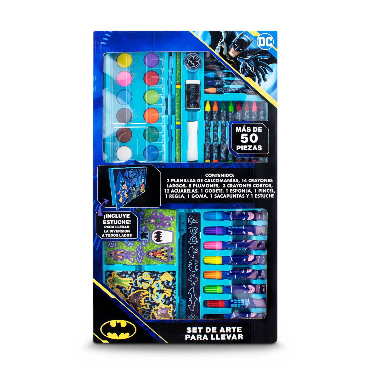 Set De Arte Dc Comics Batman Plumones, Crayolas, Acuarelas