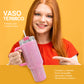 Termo de acero inoxidable con cristales rosa 1 Litro