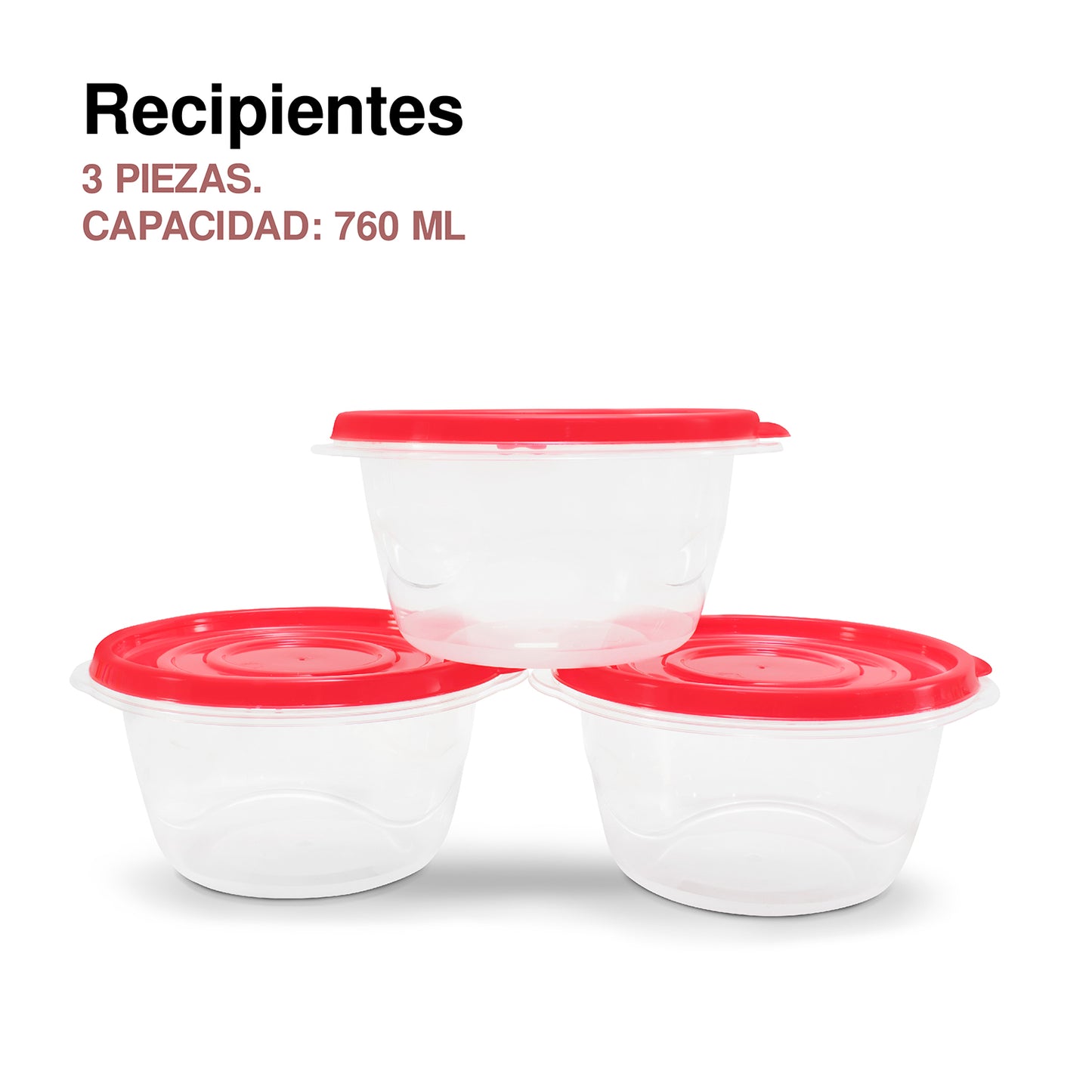 Juego de recipientes rojos 3 piezas