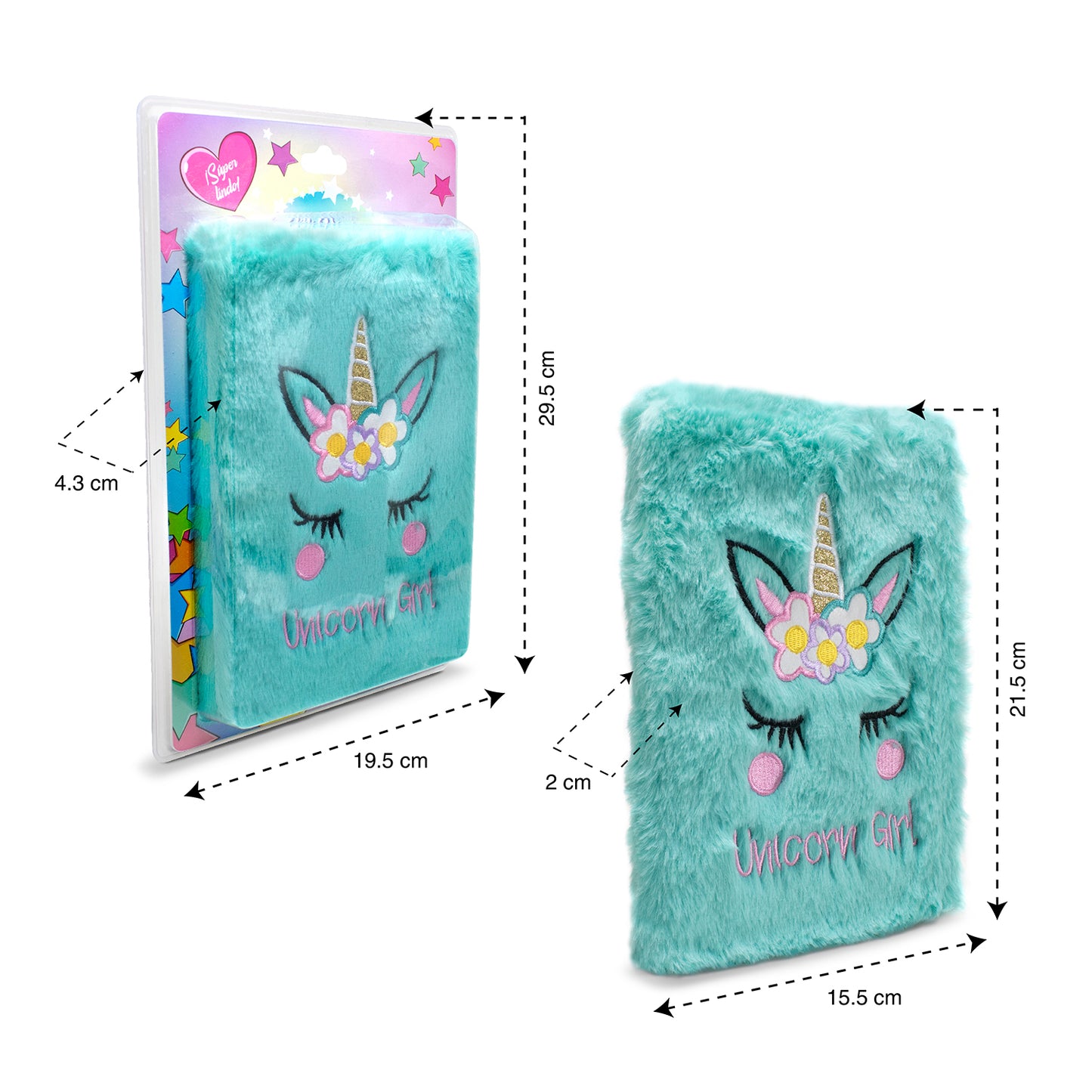 Diario Unicornio Girl de Peluche Suave