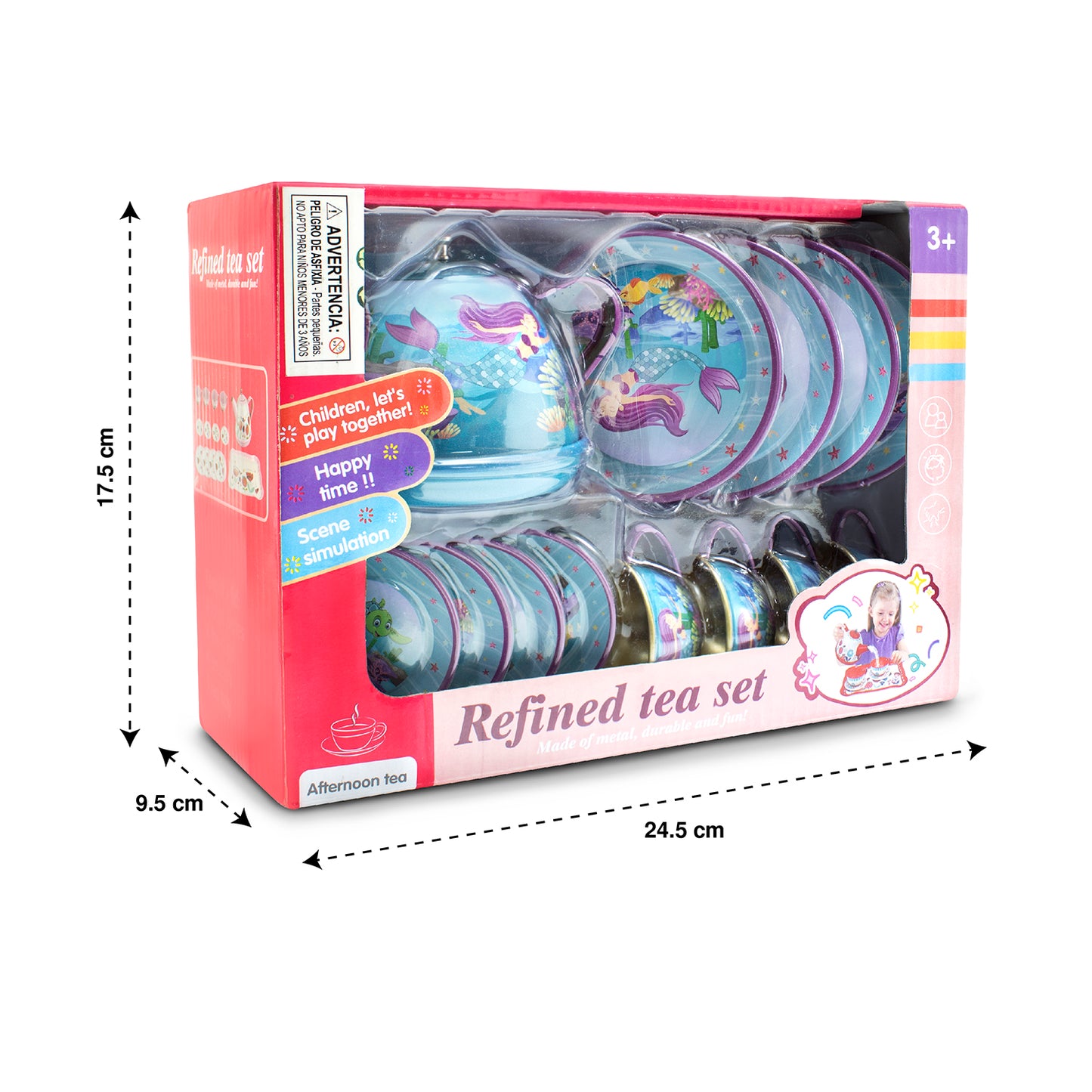 Juego de té aluminio Sirena