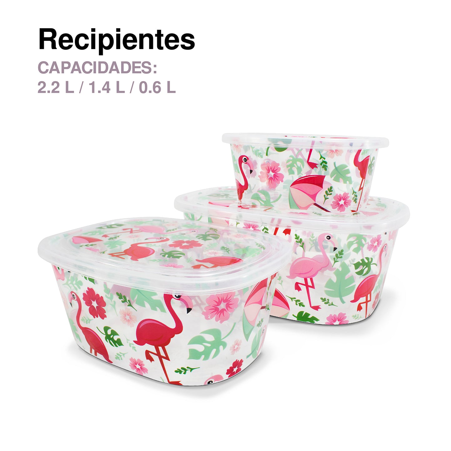 Recipiente de flamingos