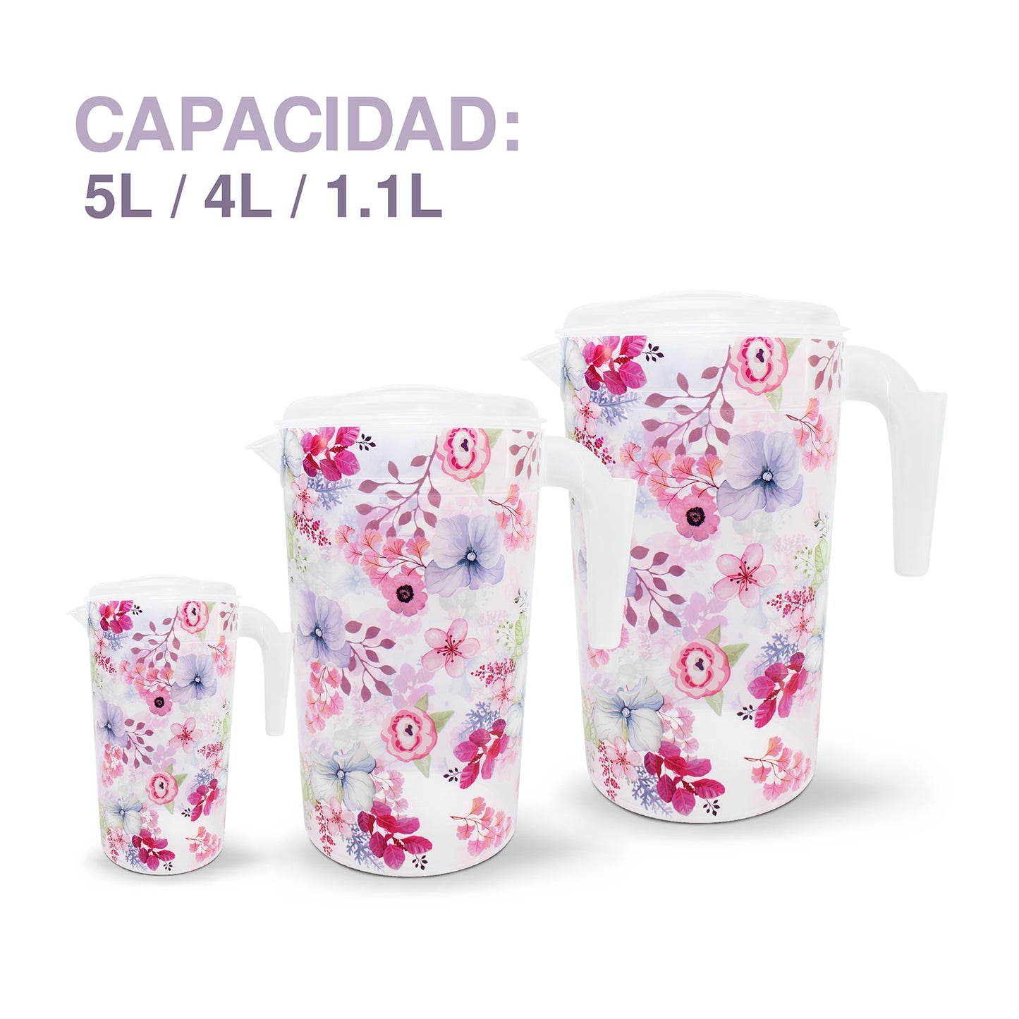 Jarra de plástico de Flores Lilas