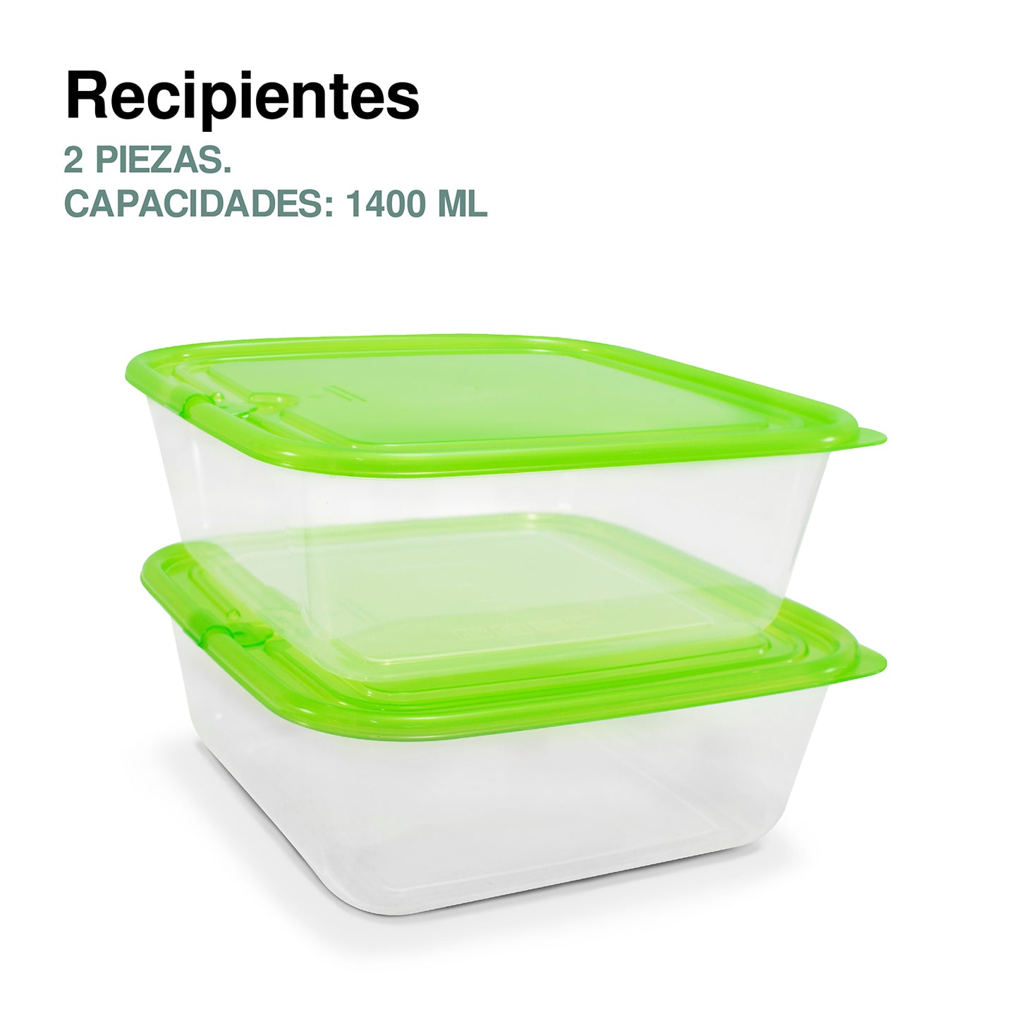 Juego de recipientes verdes 2 piezas