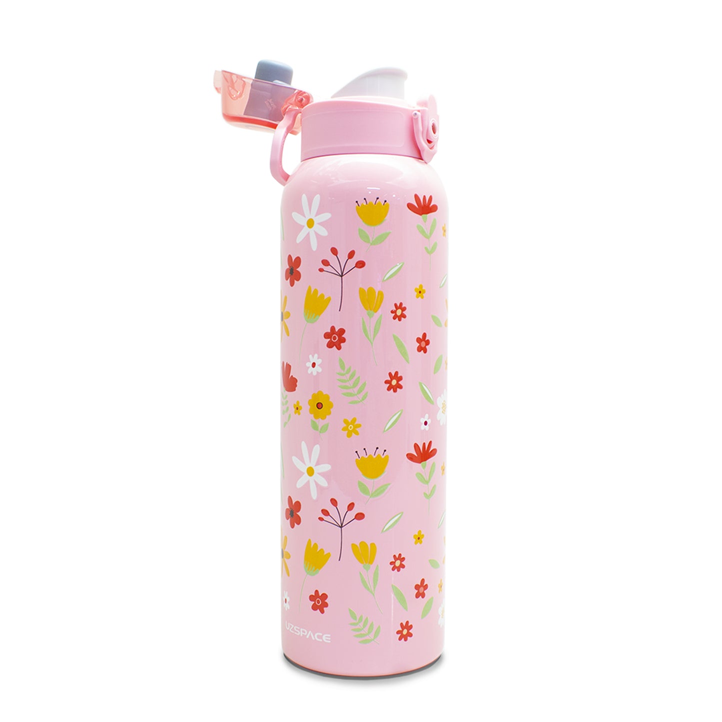 Termo metálico floreado rosa 950 ml