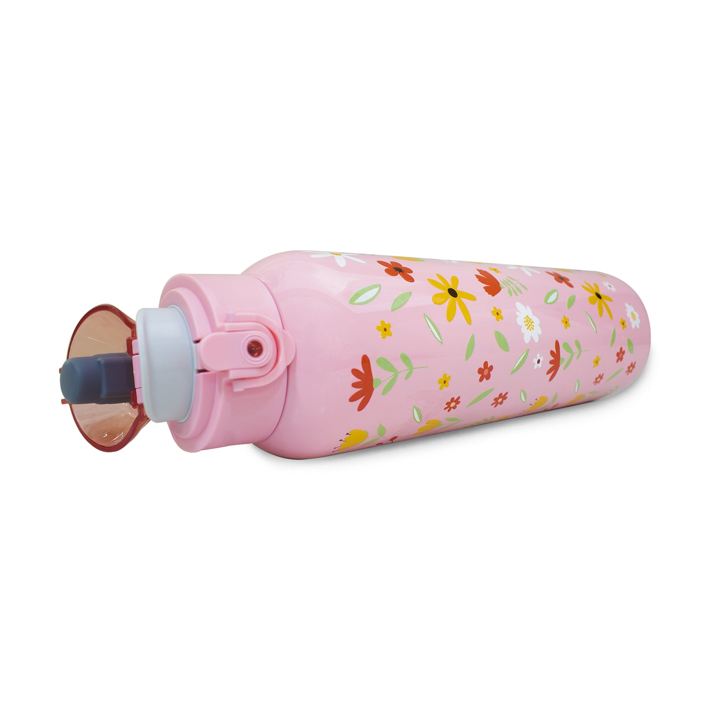 Termo metálico floreado rosa 950 ml