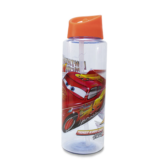 Botella con popote Cars