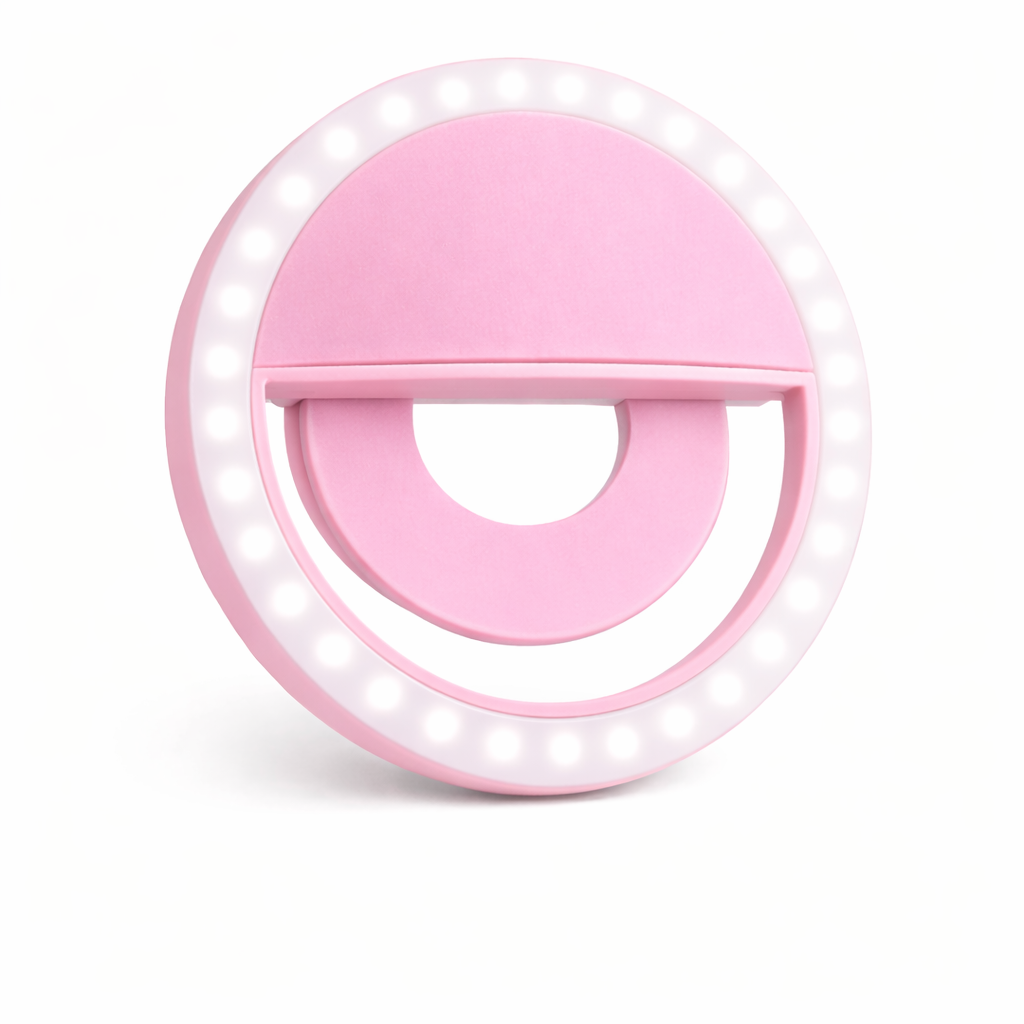 Aro de luz LED para selfies color rosa