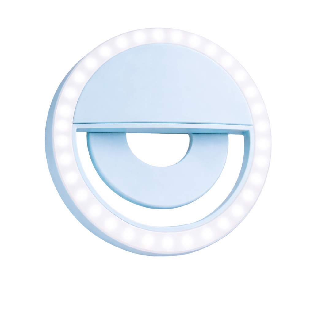 Aro de luz LED para selfies color azul