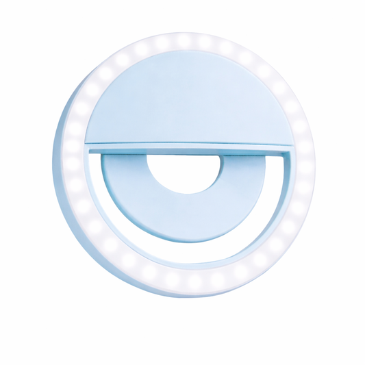 Aro de luz LED para selfies color azul