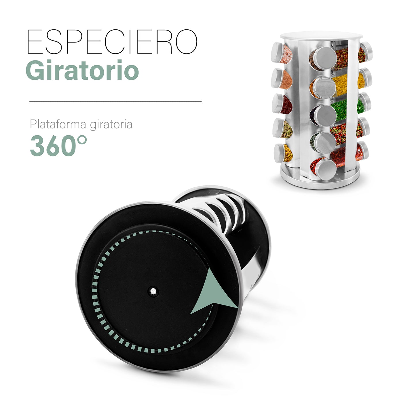 Especiero Giratorio de cocina 20 piezas