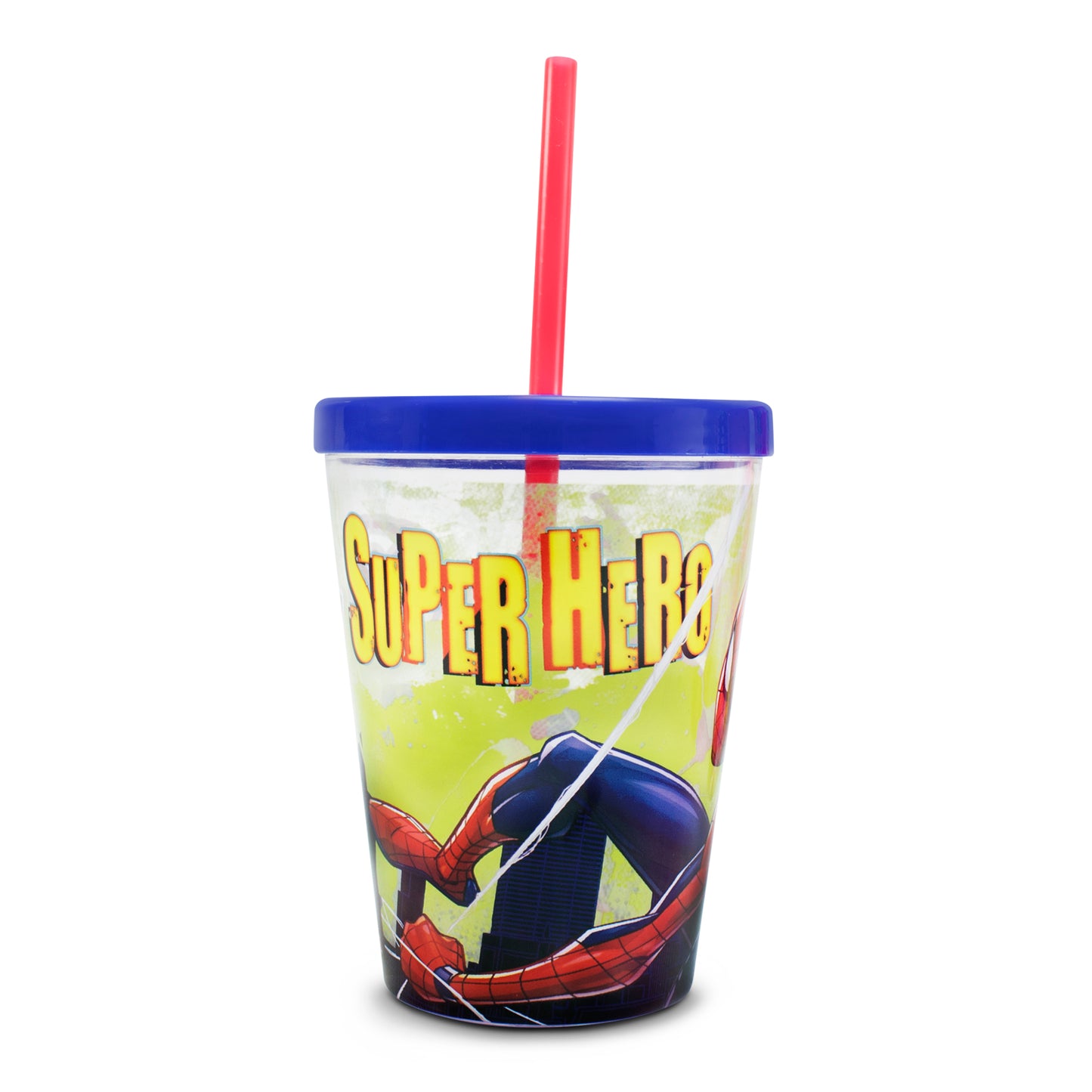 Vaso de Spiderman Reutlizable con Popote