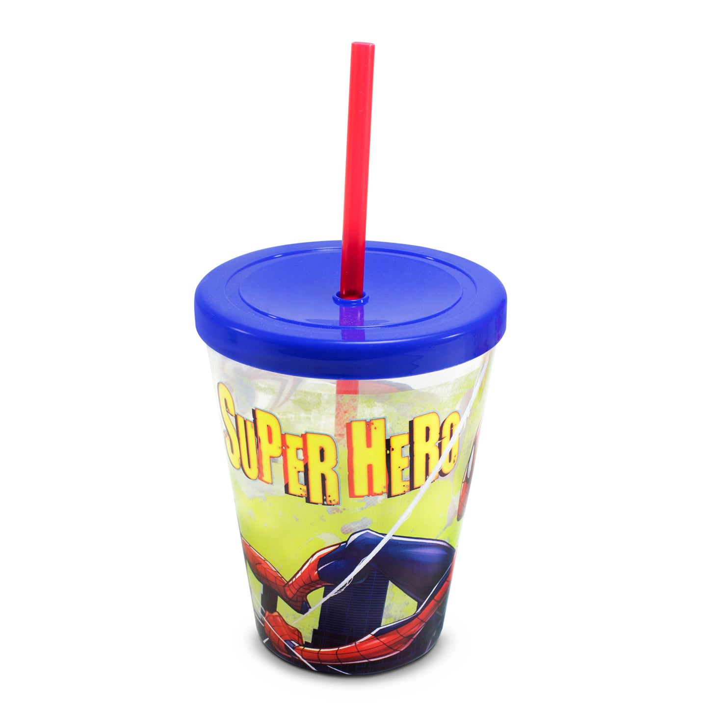 Vaso de Spiderman Reutlizable con Popote