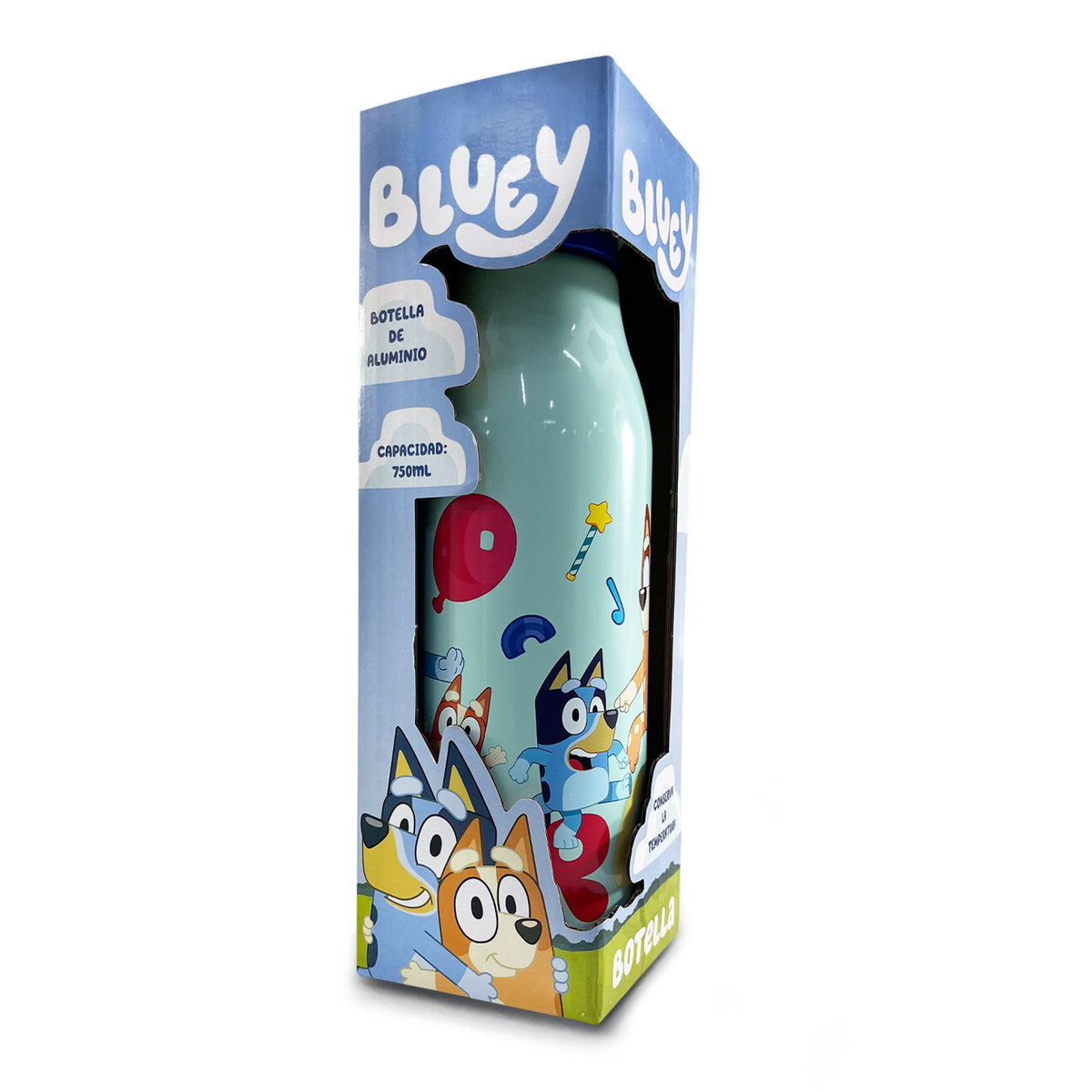 Termo de Aluminio Bluey Azul con Tapa y Asa