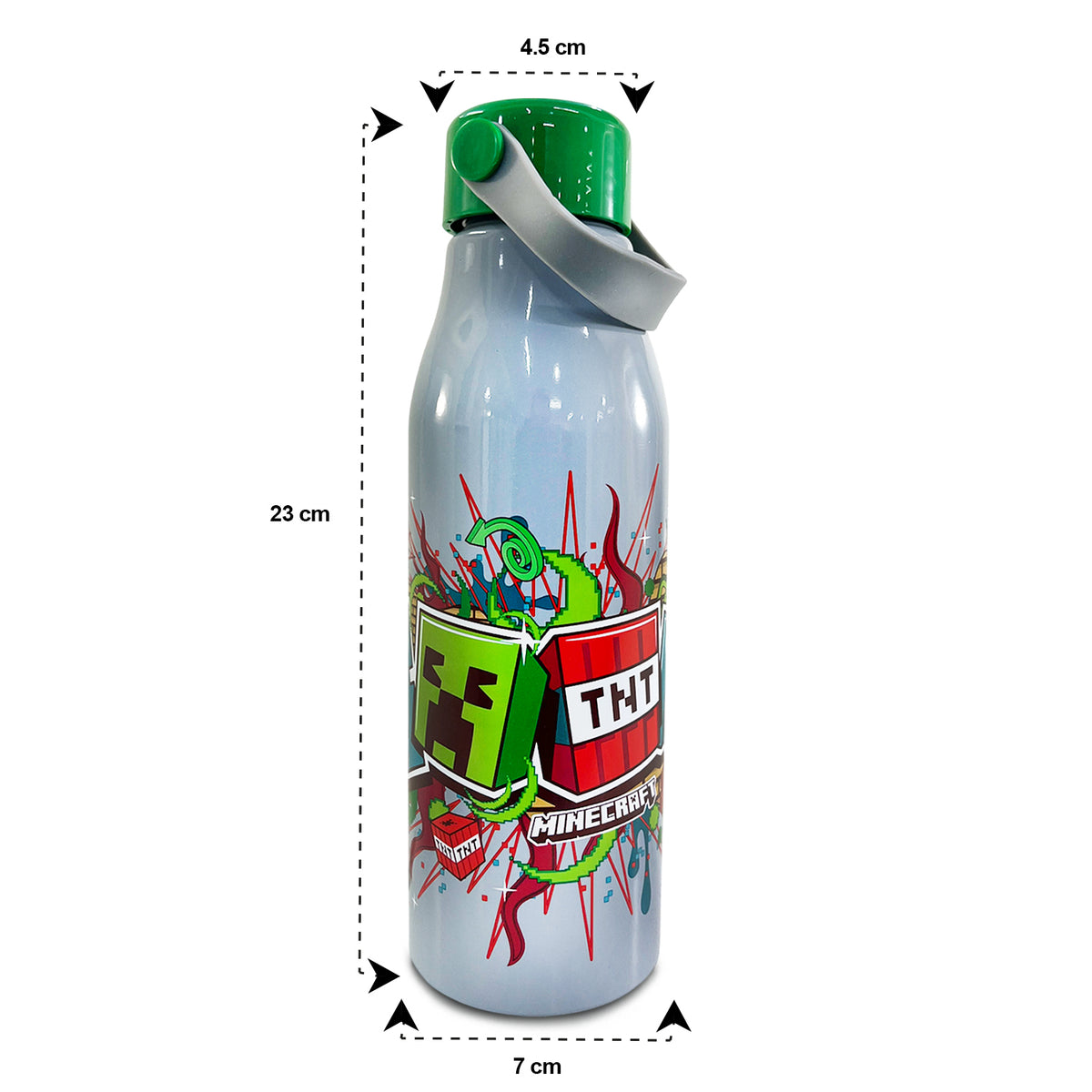 Termo de Aluminio Minecraft Creeper con Tapa y Asa