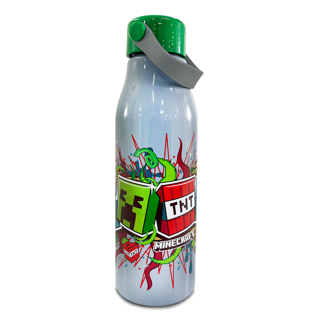 Termo de Aluminio Minecraft Creeper con Tapa y Asa