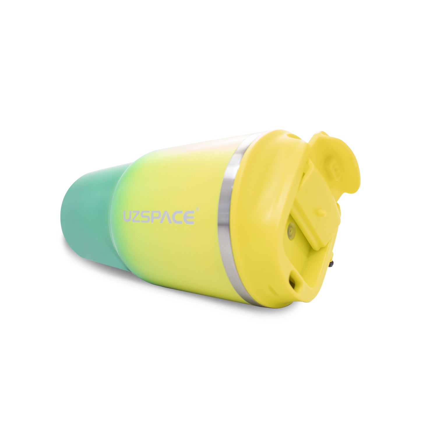 Termo de acero inoxidable bicolor amarillo con verde 580 ml