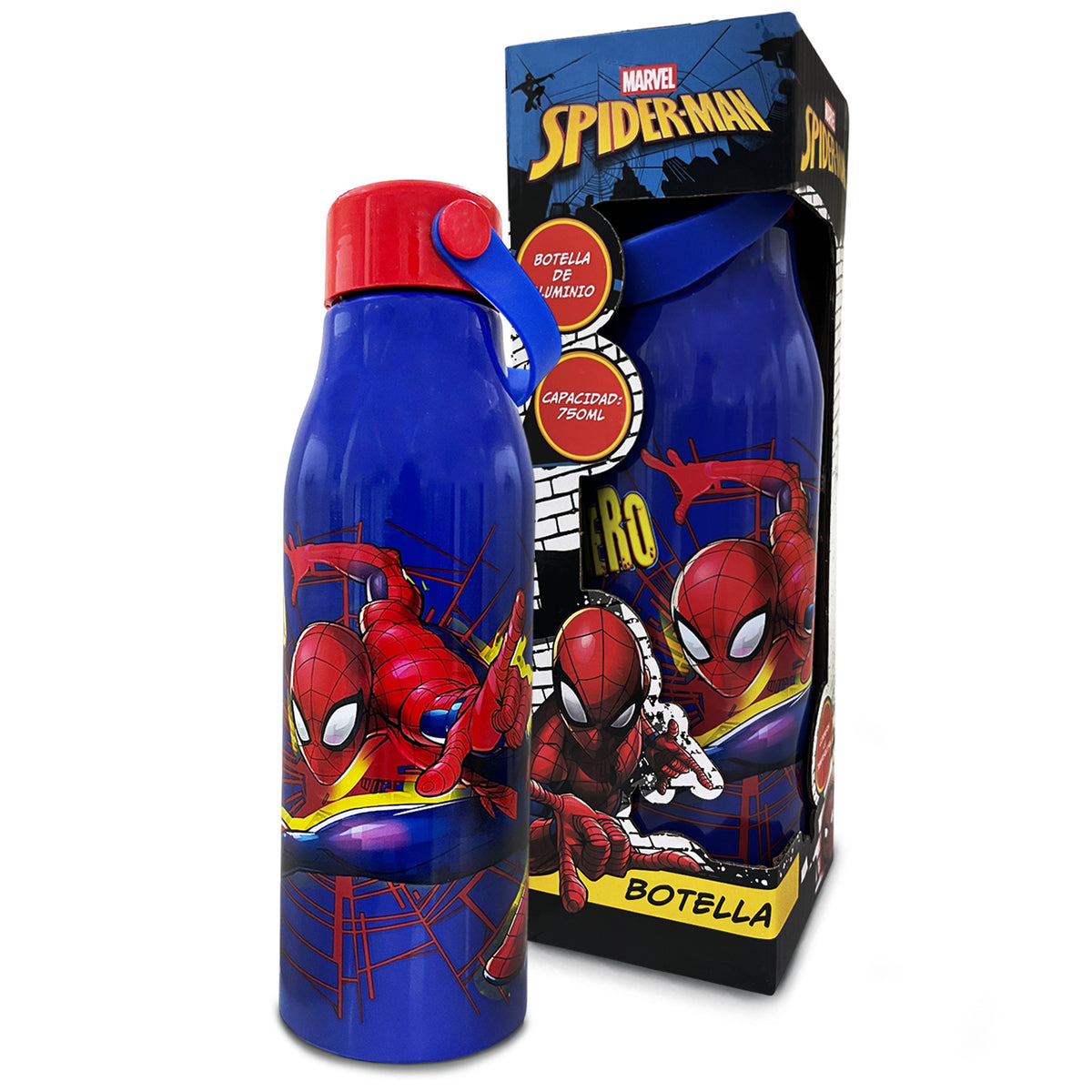 Termo Metálico de Aluminio Marvel Spider-Man con Asa