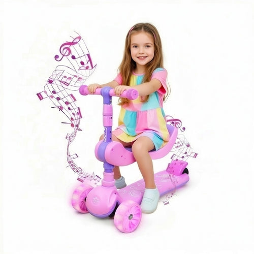 Scooter Rosa con Luz y Sonido