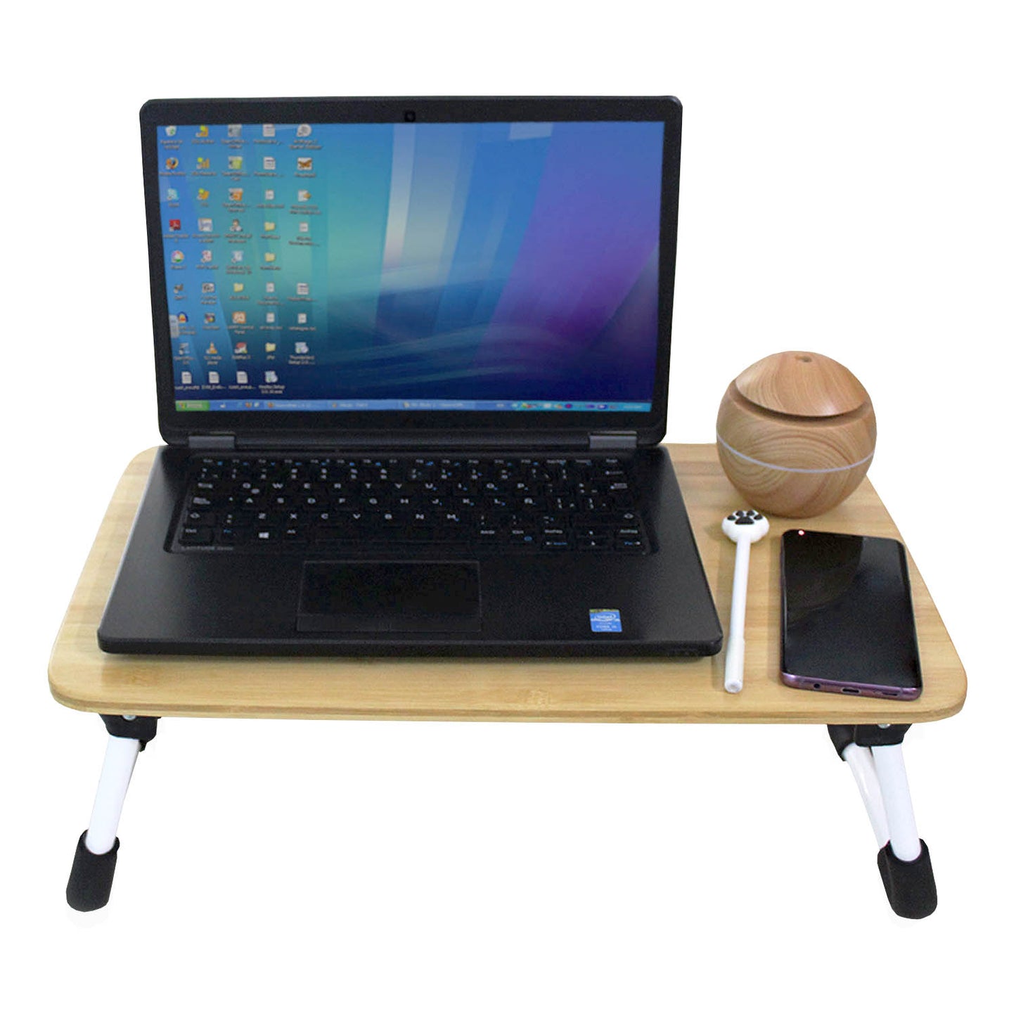 Mesa Soporte Para Laptop De Bambú, Resistente Mesa Cama Mediana