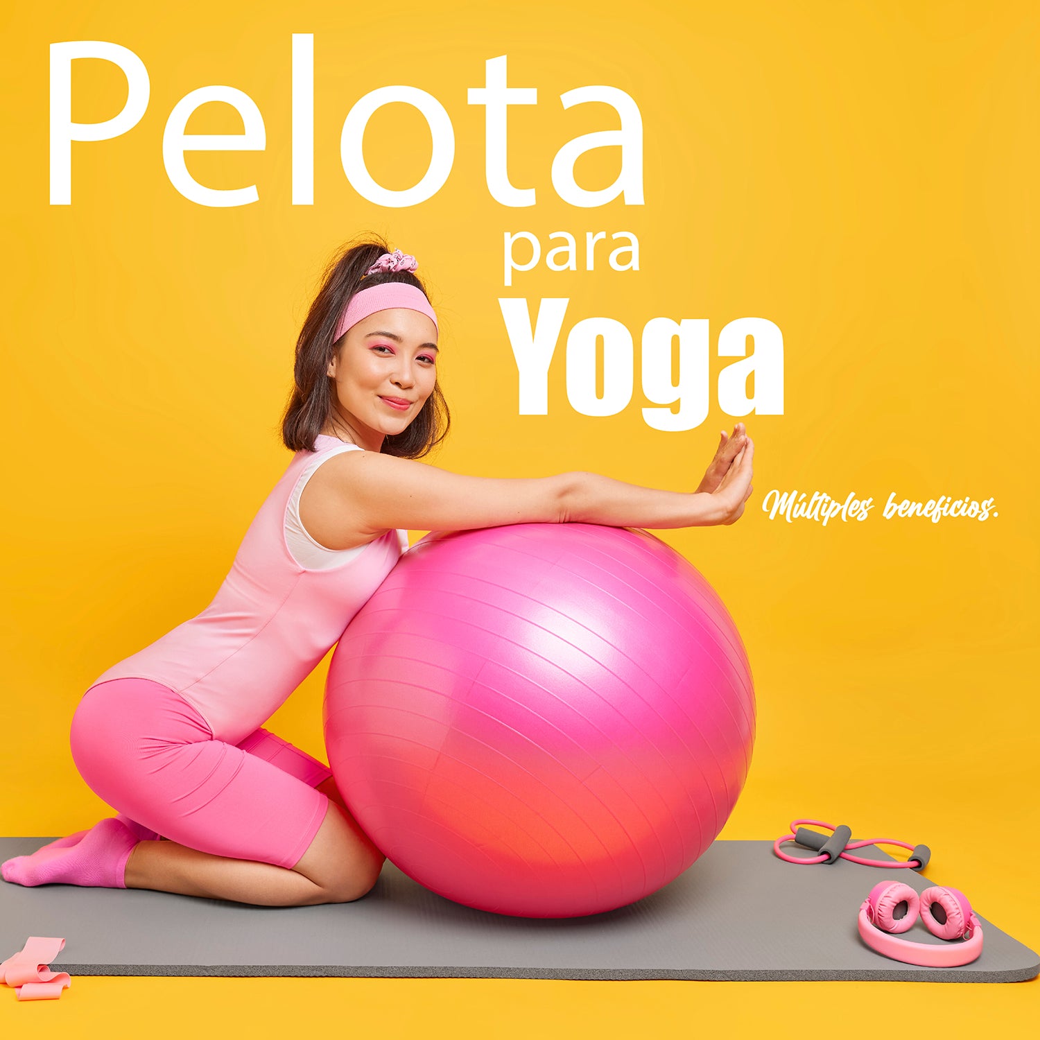 Pelota Yoga 65 Cm Rosa