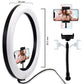 Aro Luz Led 26 Cm + Soporte Sujetador Celular + Mini Tripie