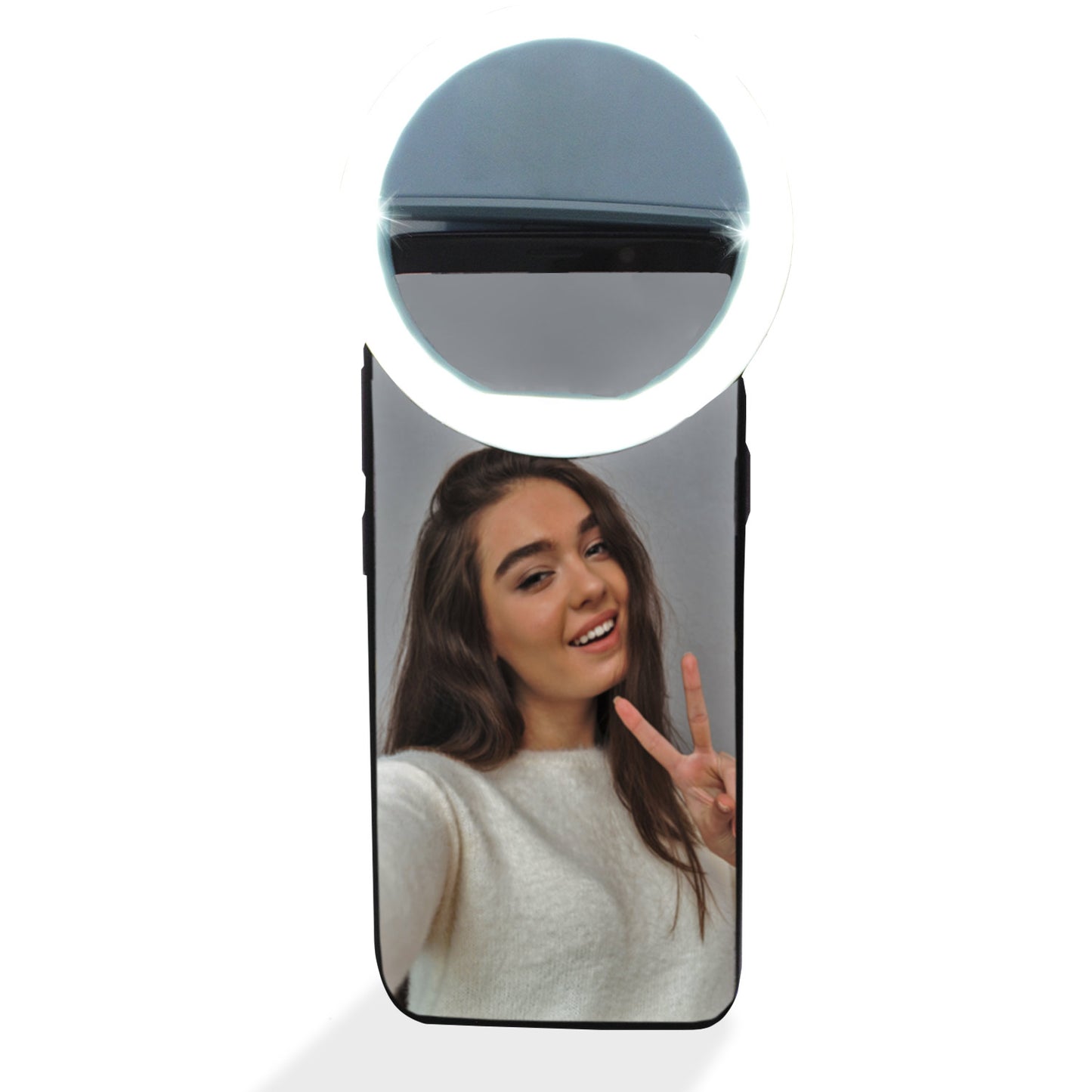 Aro de luz LED para selfies color azul