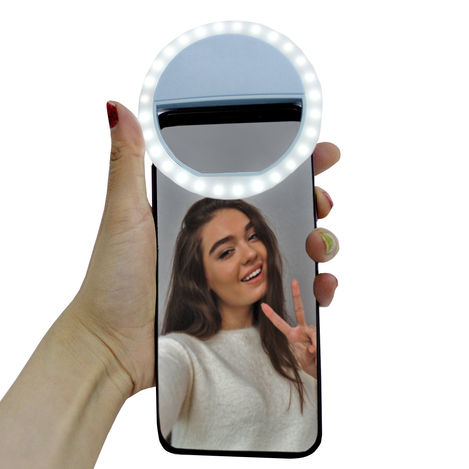 Aro de luz LED para selfies color azul – Andromeda Inc