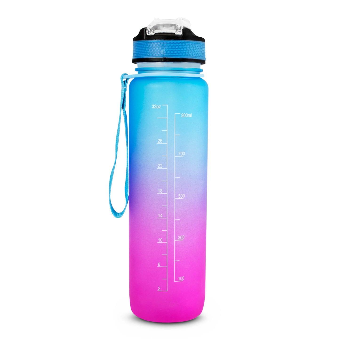 Botella Motivacional 1 litro azul/rosa