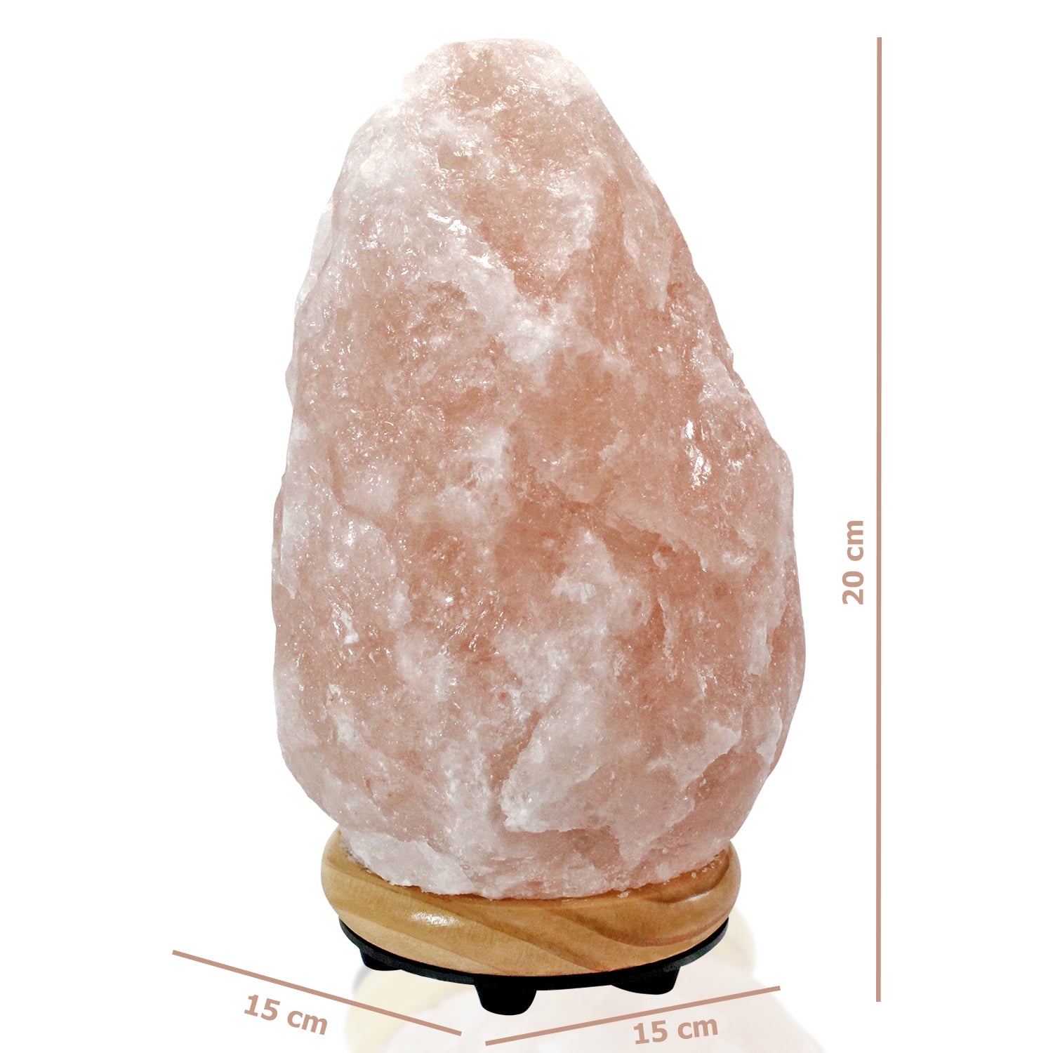 Lámpara de sal - Bombilla eléctrica de roca de sal de cristal del Himalaya  (hecha a mano)