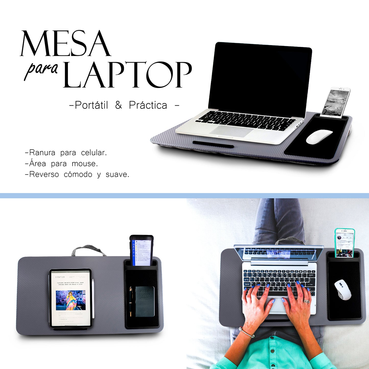 Mesa para laptop gris