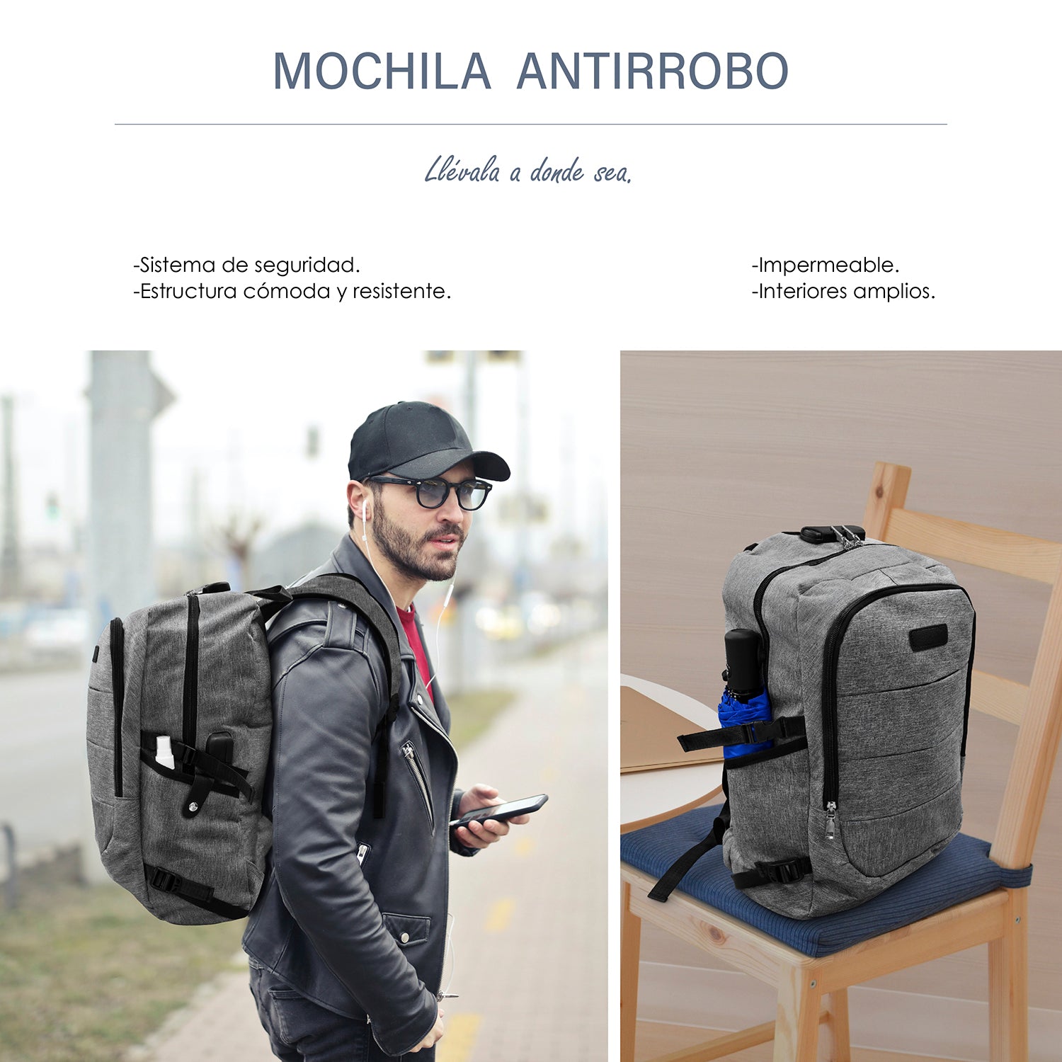 Mochila best sale antirrobo impermeable