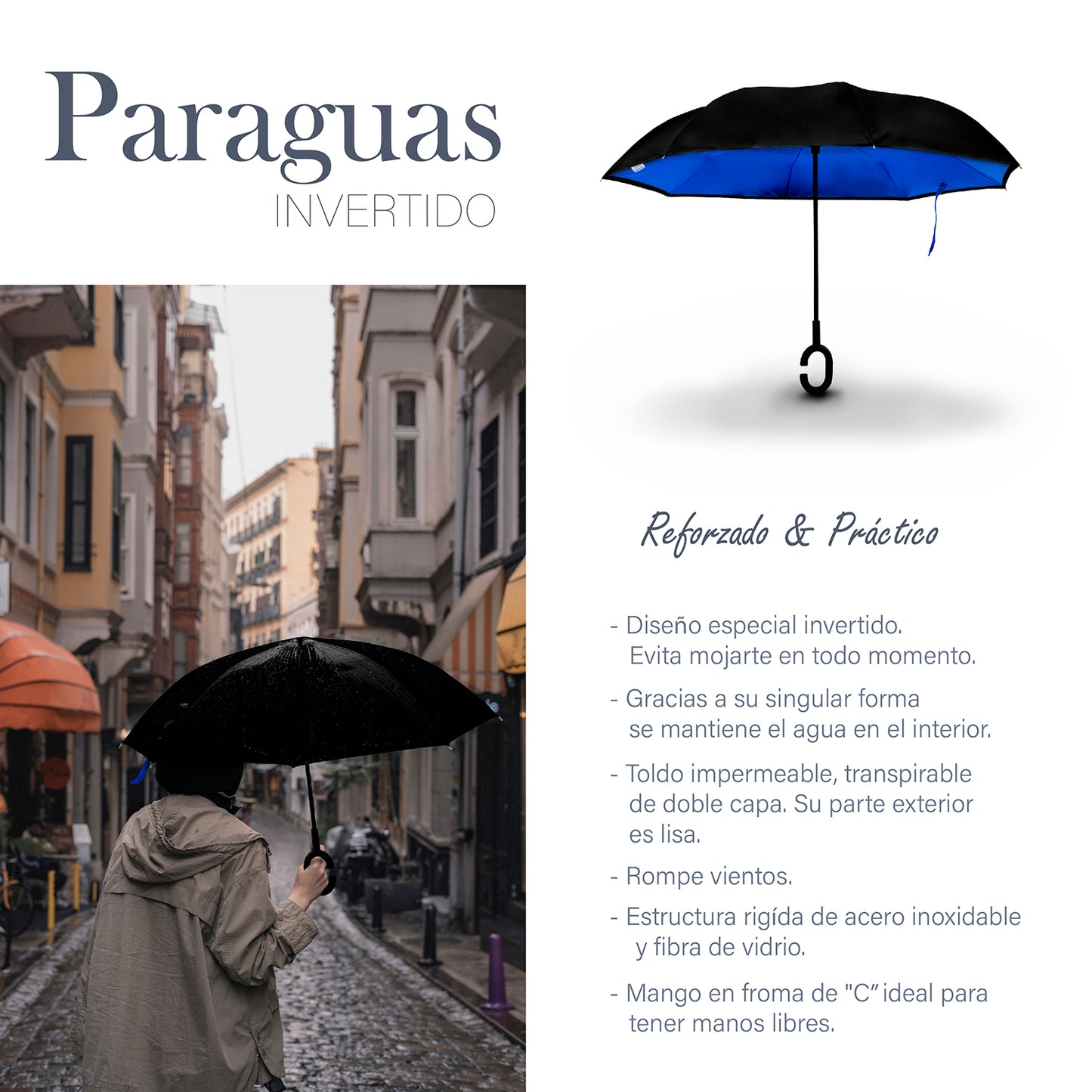 Paraguas con diseño Invertido